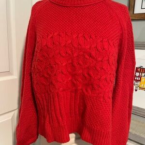 Madewell Red Cable Knit Women's Sweater
